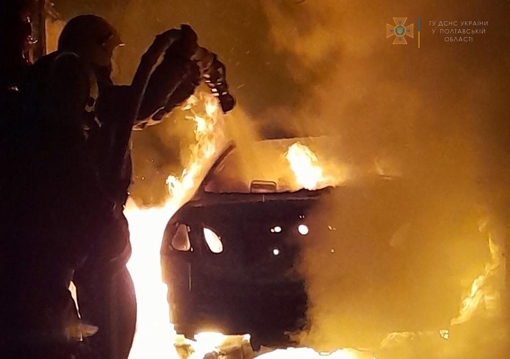 На Полтавщині згорів гараж з автомобілем