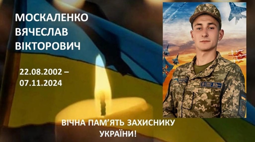 Через майже рік очікування попрощаються із 22-річним воїном Вячеславом Москаленком