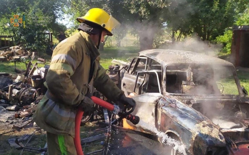На Полтавщині в пожежі згоріли автомобіль та домашнє майно