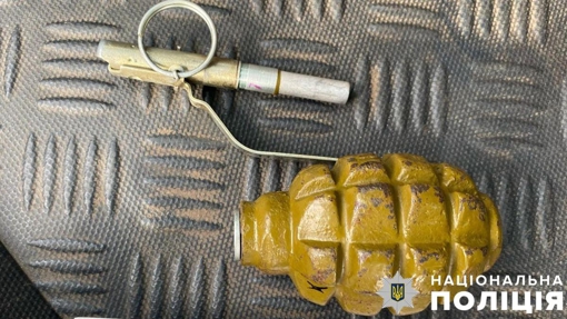 На Полтавщині поліція вилучила гранату та набої до неї у водія легковика