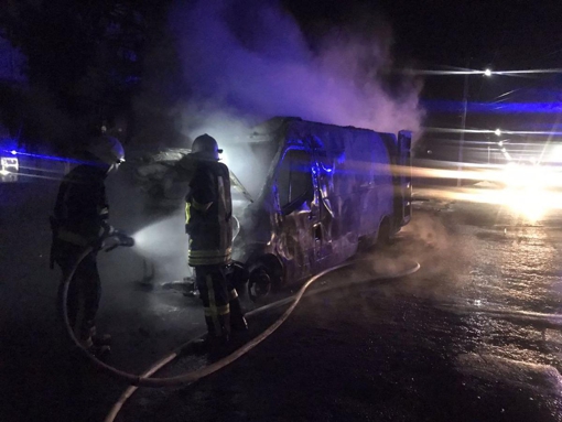 На Полтавщині згорів мікроавтобус