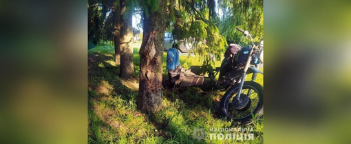 На Полтавщині мотоцикл врізався у дерево: водія госпіталізували