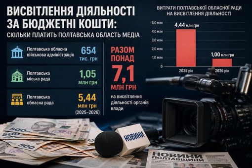 Полтавська міська рада – кошти на висвітлення в̶ ̶д̶е̶т̶а̶л̶я̶х̶ ̶  в департаментах