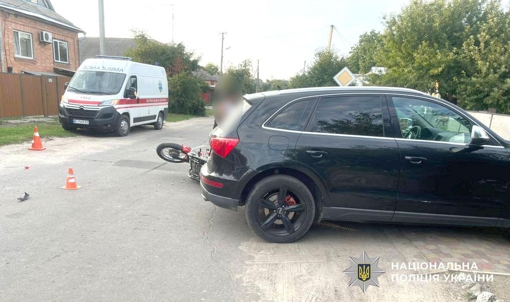 На Полтавщині зіткнулися мотоцикл та автомобіль: поранений неповнолітній